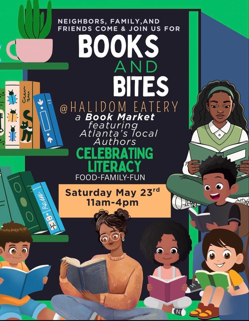 A group of people, including children and adults, reading books together.